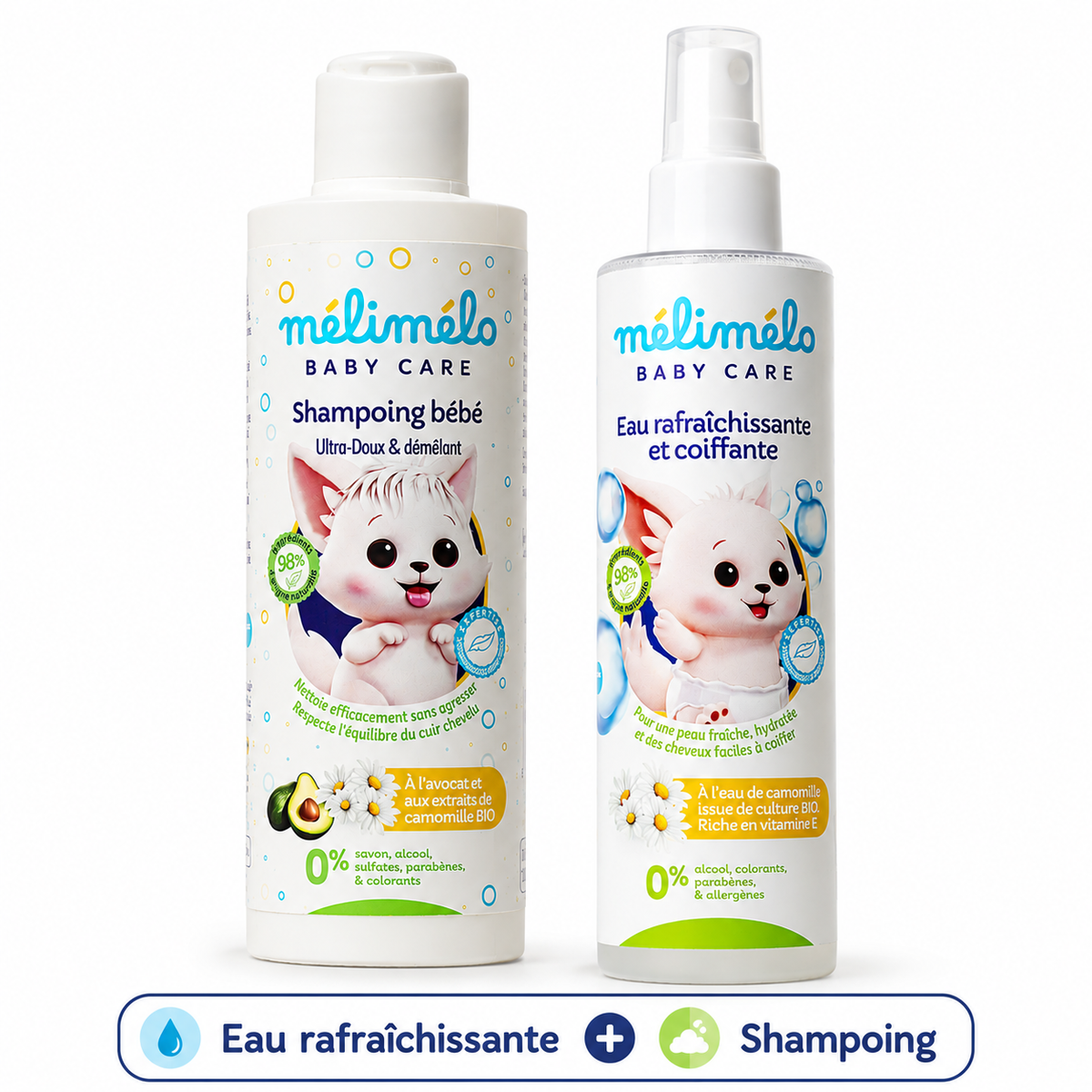 Routine Cheveux (Eau Rafraîchissante, Shampoing Ultra Doux)